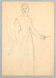 Tekening, Schets voor een portret van Bella Worsham, 1878 door Daniel Huntington