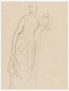 Tekening, Schets voor een portret van Mrs. Bella Worsham, 1878 door Daniel Huntington