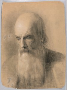 Tekening, Studie voor "Een les in Ch, 1863 door Daniel Huntington