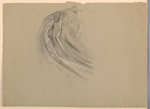 Tekening, Studie voor "Een Magdalena", D, 1852 door Daniel Huntington