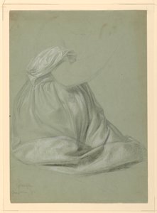 Tekening, Studie voor "Een Magdalena", D, 19 november 1852 door Daniel Huntington