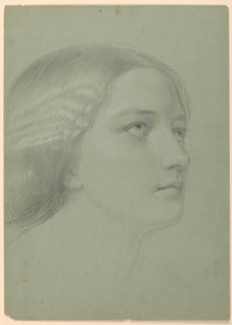 Tekening, Studie voor "Een Magdalena", F, 1852 door Daniel Huntington