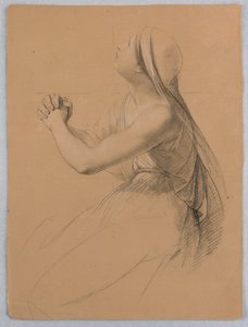 Tekening, Studie voor "Communie van t, 1844 door Daniel Huntington