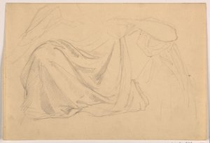 Tekening, Studie voor "Gerechtigheid en Vrede:, Draperie, 1878-86 door Daniel Huntington
