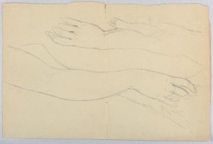 Tekening, Studie voor "Martha wassen, 20 december 1878 door Daniel Huntington