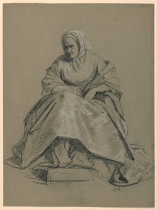 Tekening, Studie voor "Martha Washington Receptie", 1860 door Daniel Huntington