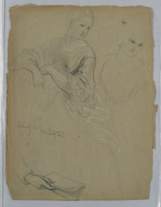 Tekening, Studie voor "Martha Washington Receptie", 1869 door Daniel Huntington