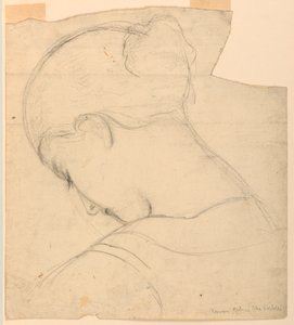 Tekening, Studie voor "Romeins meisje", Hoofd van een vrouw, 1841 door Daniel Huntington