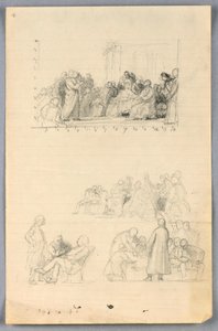 Tekening, Studie voor "Wetenschappelijke Groep", 1858 door Daniel Huntington