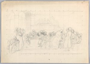 Tekening, Studie voor "Wetenschappelijke Groep", 1858 door Daniel Huntington