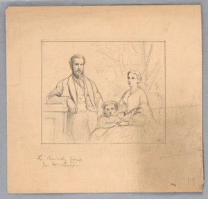 Tekening, Studie voor "Titiaan Tonen, 1872 door Daniel Huntington