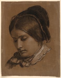Tekening, De vrouw van de kunstenaar Sophie, 1853 door Daniel Huntington
