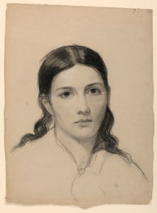 Tekening, De vrouw van de kunstenaar Sophie, 1853 door Daniel Huntington
