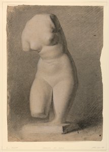 Vrouwelijke torso van een gipsafgietsel