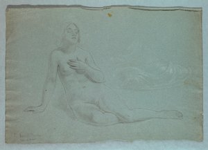 Figurenstudie van Genade voor "Droom van Genade" door Daniel Huntington