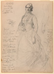 Mevrouw Rutherford B. Hayes staand, studies van arm en handen door Daniel Huntington
