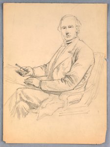 Schets voor Portret van een Zittende Man door Daniel Huntington