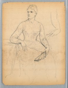 Schets voor een portret van een zittende vrouw door Daniel Huntington