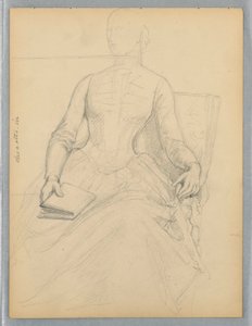 Schets van zittende vrouw