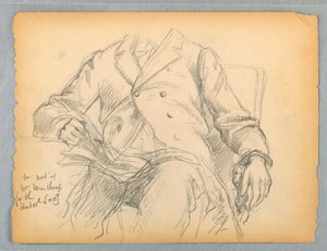 Studie voor Portret van Hon. Robert C. Winthrop voor de Historische Vereniging, Mass. door Daniel Huntington