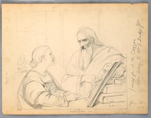 Studie voor "Heilige Les" door Daniel Huntington