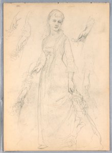 Studie voor "Titian Showing" door Daniel Huntington