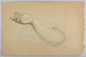 Studie van rechterhand voor "Les van Liefdadigheid"