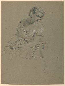 Studie van zittende vrouw voor "Het Republikeinse Hof" (Lady Washington