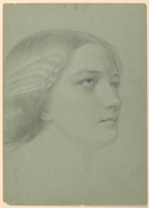 Studie van een vrouwenhoofd voor "Een Magdalena"