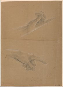 Twee Studies van Hand voor Engel Verschijnt aan St. Peter in 