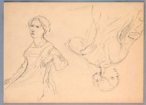 Zittende Vrouw, Twee Studies door Daniel Huntington