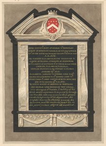 Gedenkteken voor George Lord Berkeley uit Cranford Church door Daniel Lysons