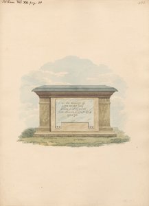 Graf van John Evans van Feltham Church door Daniel Lysons