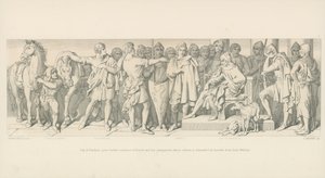Guy van Ponthieu geeft Verdere Audiëntie aan Harold en zijn Metgezellen, wiens Vrijlating wordt Geëist door Heralds van Hertog Willem door Daniel Maclise