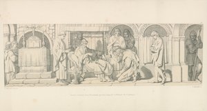Harold, teruggekeerd uit Normandië, presenteert zich aan Edward de Belijder door Daniel Maclise