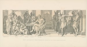 Harolds Gevangenschap Aangekondigd aan Willem van Normandië, die wordt geïnformeerd dat Guy van Ponthieu Losgeld voor hem Eist door Daniel Maclise