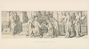Het huwelijk van Harold met Aldyth, zus van Edwin en Morcar door Daniel Maclise