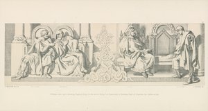 Willem, vastbesloten om Engeland binnen te vallen; vraagt om de hulp van Filips I van Frankrijk en van Baldwin Graaf van Vlaanderen zijn schoonvader door Daniel Maclise