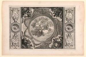 Plaat in Nouveaux livres de peintures de salles et d’escaliers (Nieuwe boeken over schilderijen voor kamers en trappen) door Daniel Marot