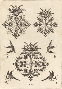 Drie Broches met Fantasievogels Links, Rechts en Onder door Daniel Mignot