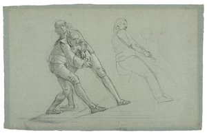 Studie voor Het Beleg van Gibraltar (Studie van figuren die aan een touw trekken), 1785-1786 door Daniel Mytens