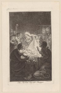 De aanbidding van de herders door Daniel Nikolaus Chodowiecki