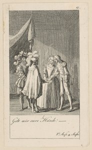 Blad 12 bij Shakespeares "De storm" door Daniel Nikolaus Chodowiecki