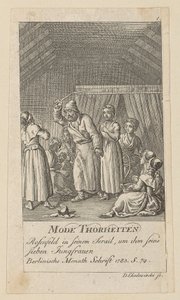 Blad 1 uit de reeks „Modezotheden“ door Daniel Nikolaus Chodowiecki