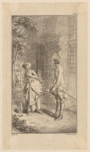 Het bezoek van Bunkel aan zijn vriend Carl Turner, blad 5 uit „Leven, opmerkingen en meningen van Johann Bunkel” door Daniel Nikolaus Chodowiecki