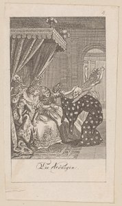 Koningin, plaat 4 uit de serie “De dodendans” door Daniel Nikolaus Chodowiecki