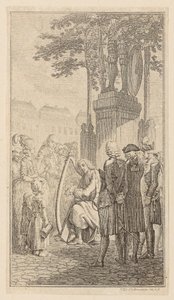 Minnesänger, blad 1 uit de eerste uitgave van de „Gedichten van Gottfried August Bürger” door Daniel Nikolaus Chodowiecki