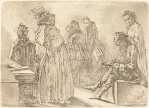 Feest met zes dames en de kunstenaar