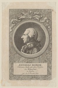 Portret van Andreas Boehm door Daniel Nikolaus Chodowiecki