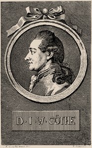 Portret van de auteur Johann Wolfgang von Goethe 1749-1832, 1776 door Daniel Nikolaus Chodowiecki